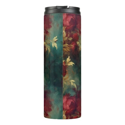 赤い白い緑の花 タンブラー (裏面)