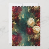 赤い白い緑の花 招待状 (裏面)