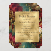 赤い白い緑の花 招待状 (正面/裏面)