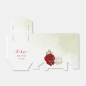 赤い白い花の結婚緑 フェイバーボックス (折り畳みなし)