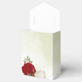 赤い白い花の結婚緑 フェイバーボックス (オープン)