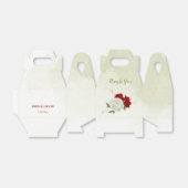 赤い白い花の結婚緑 フェイバーボックス (折り畳みなし)