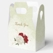 赤い白い花の結婚緑 フェイバーボックス (オープン)