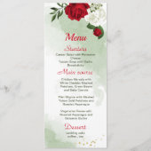 赤い白い花の緑結婚色 メニュー (正面)