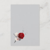 赤い白い花シルバーの葉詳細幾何学的 エンクロージャーカード (裏面)