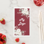 赤い白い花模様のビジネスロゴ (インサイチュ)