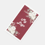 赤い白い花模様のビジネスロゴ (コーナー)