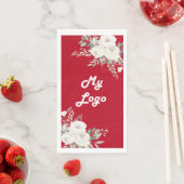 赤い白い花模様のビジネスロゴ (インサイチュ)