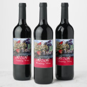 赤い白い葡萄，ブドウ畑，梨結婚畑 ワインラベル (ボトル)