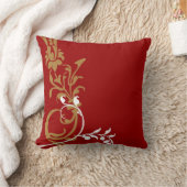 赤い白い金ゴールドの装飾旋回枕 クッション (ブランケット)