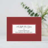 赤い白い長方形フレームのギフトカード (スタンド正面)