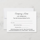 赤い白い長方形フレームのギフトカード (裏面)