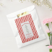 赤い白い陽気なクリスマスの好意をパーソナライズ フェイバーバッグ (封をした状態)