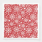 赤い白い雪の結晶パターンクリスマス紙プレート (正面)
