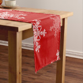 赤い白い雪の結晶ミニマリストクリスマス ショートテーブルランナー (インサイチュ)