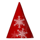 赤い白い雪の結晶ミニマリストクリスマス パーティーハット (右)