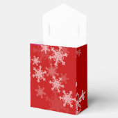 赤い白い雪の結晶ミニマリストクリスマス フェイバーボックス (オープン)