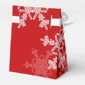 赤い白い雪の結晶ミニマリストクリスマス フェイバーボックス (裏面サイド)