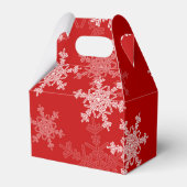赤い白い雪の結晶ミニマリストクリスマス フェイバーボックス (裏面サイド)