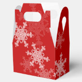 赤い白い雪の結晶ミニマリストクリスマス フェイバーボックス (オープン)