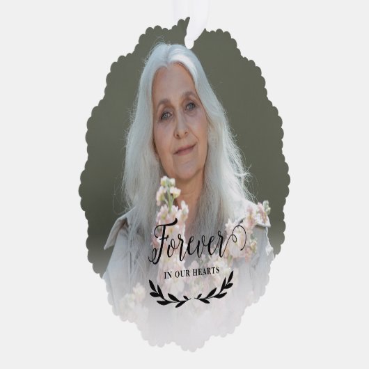 赤い白い鳩が永遠に私たちのハート写真 オーナメントカード (右)