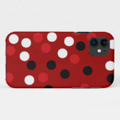 赤い白い黒いドットのパターン Case-Mate iPhoneケース (裏面(横))