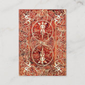 赤い白い黒いフローラの渦巻きと天使 名刺 (裏面)