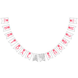 赤い白いposyブライダルシャワー写真のバンティング バンティングフラッグ