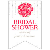 赤い白いposyブライダルシャワー写真のバンティング バンティングフラッグ (第1の旗)