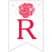 赤い白いposyブライダルシャワー写真のバンティング バンティングフラッグ (第3の旗)