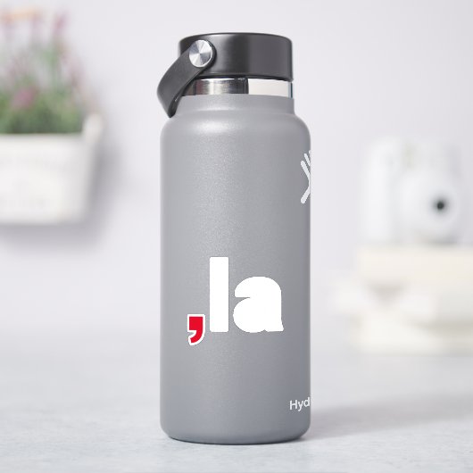 赤い白おもしろいのコンマ シール (HydroFlask)