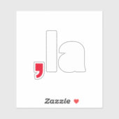 赤い白おもしろいのコンマ シール (シート)