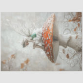 赤い白お洒落いキノコのデコページの妖精 薄葉紙 (正面)