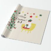 赤い白かわいいクマの木の星メリークリスマス ラッピングペーパー (アンロールド)