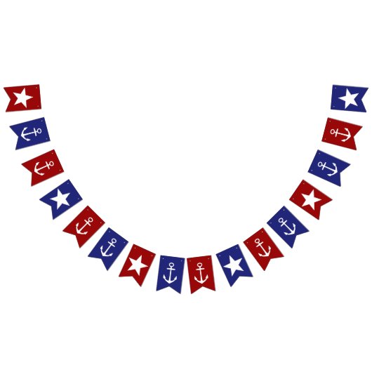 赤い白くおよび青のいかりおよび星 バンティングフラッグ (全)