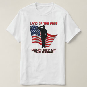 赤い白くおよび青のユニークな退役軍人および旗のTシャツ Tシャツ