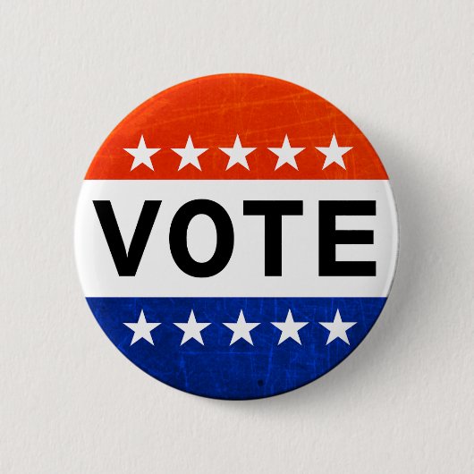 赤い白くおよび青の投票愛国心が強いボタン 缶バッジ (正面)