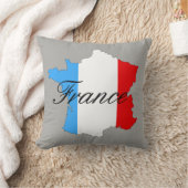 赤い白くのフランスの地図および青 クッション (ブランケット)