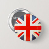 赤い白くの英国国旗の旗ボタンのバッジおよび青 缶バッジ (正面&裏面)