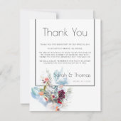 赤い白とオレンジのフローラエレガントありがとう 招待状 (正面)