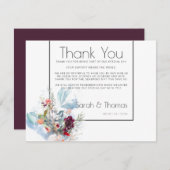 赤い白とオレンジのフローラエレガントありがとう 招待状 (正面/裏面)