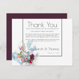 赤い白とオレンジのフローラエレガントありがとう 招待状