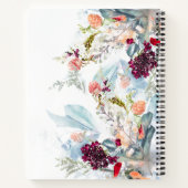 赤い白とオレンジのフローラエレガントカスタマイズ ノートブック (裏面)