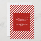 赤い白とキャンディの杖のカラフルのクリスマス写真 シーズンカード (裏面)