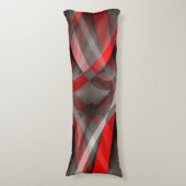 赤い白とグレーのレイヤカーブの80年代 ボディピロー (正面縦)