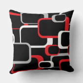 赤い白とグレーのレトロの正方形 クッション (裏面)