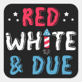 赤い白とデューギャランシーギフト スクエアシール (正面)