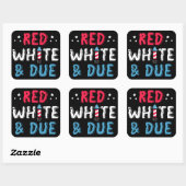 赤い白とデューギャランシーギフト スクエアシール (シート)