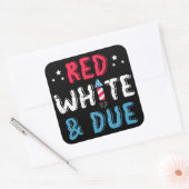 赤い白とデューギャランシーギフト スクエアシール (封筒)