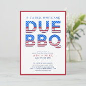 赤い白とデュースバーベキュー性別が赤ちゃんのシャワーを明らかにする 招待状 (スタンド正面)